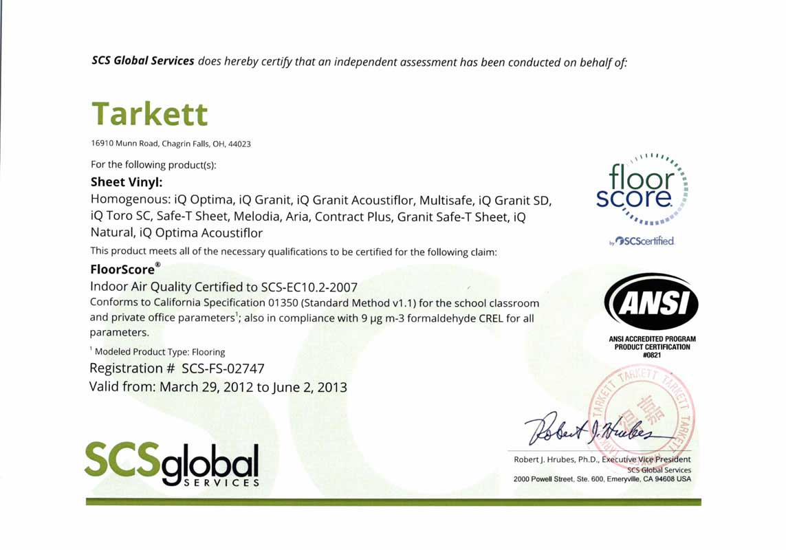 Floorscore®認證的得嘉地板