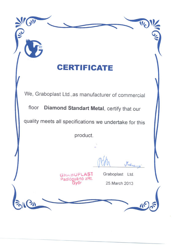 嘉寶PVC地板質(zhì)量保證書(shū)